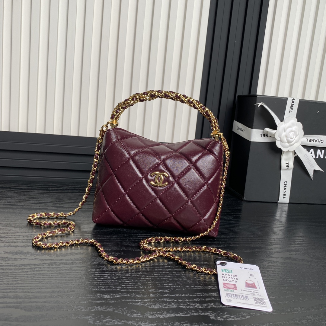 TOP CHANEL Hobo Chain Bag 18.5cm - 3 Colour