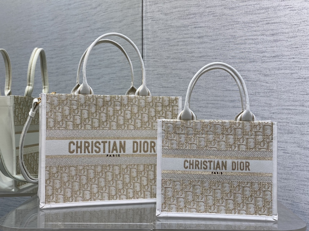 TOP Christian Dior Book Tote Bag  26*12*21cm/36*16*27cm - Beige