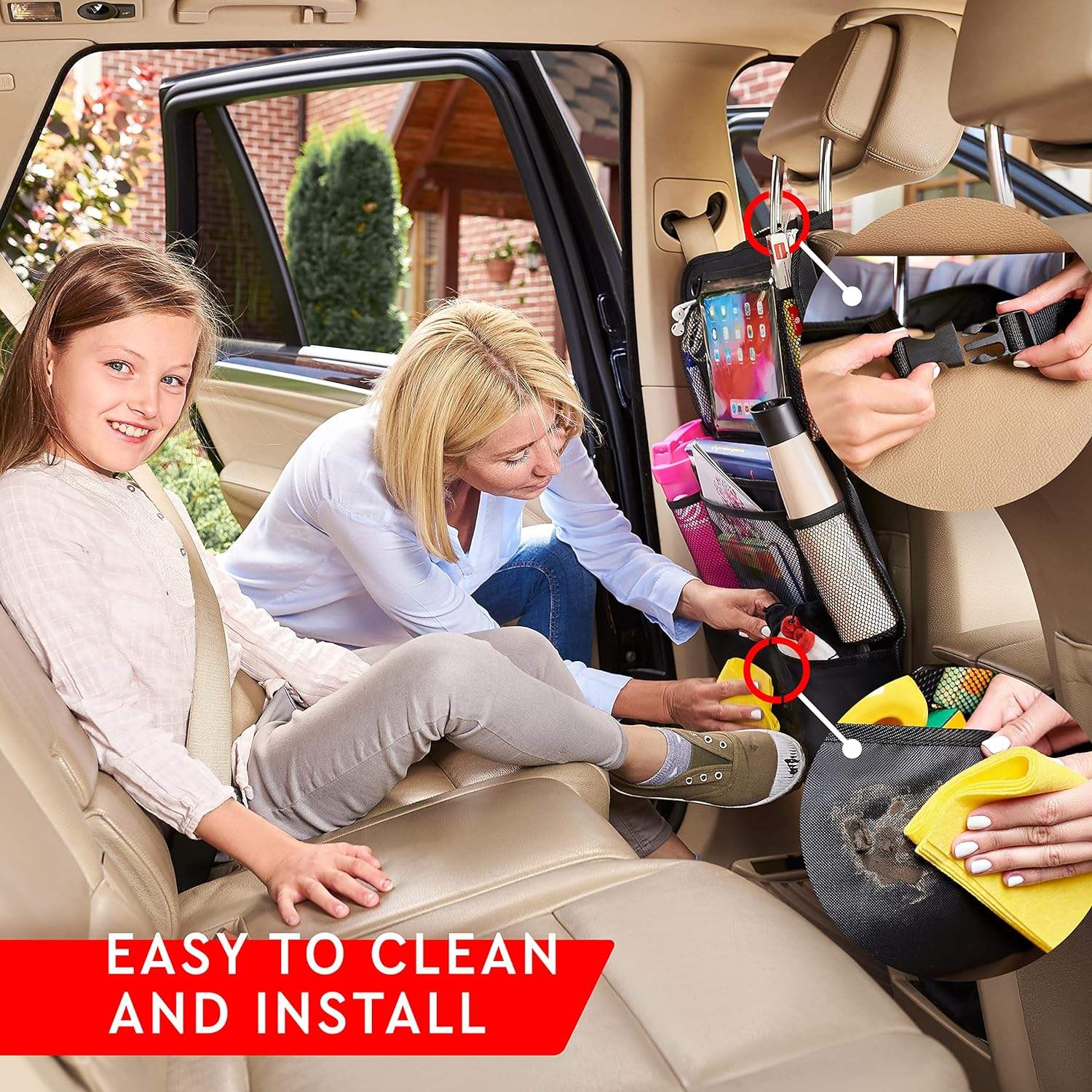 Back Seat Organizer with Kick Mats