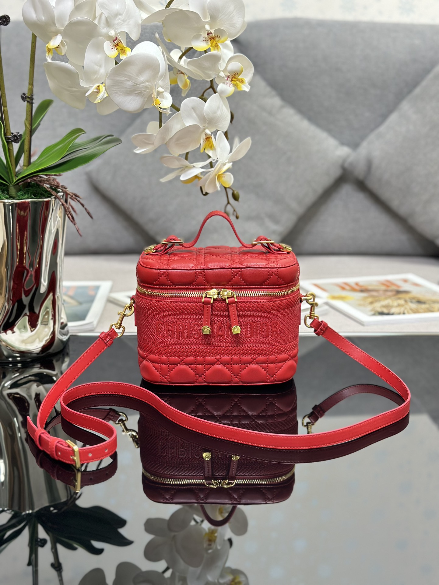 TOP Christian Dior Makeup Bag Dior Travel Handbag 18.5x13x10.5cm - 5 Colour