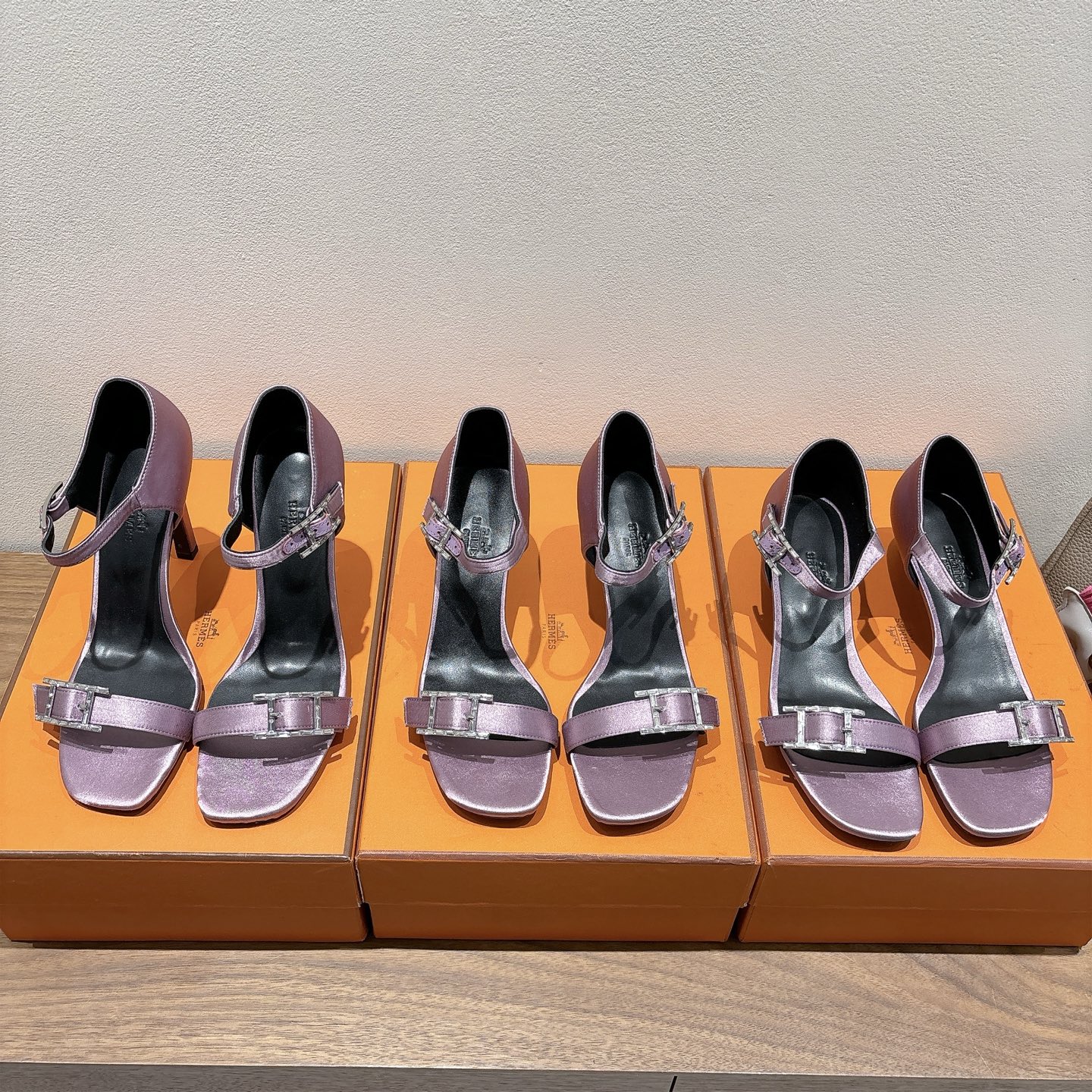 TOP HERMES Eclair 4.5cm/7cm/10.5cm High Heels Shoes - Purple