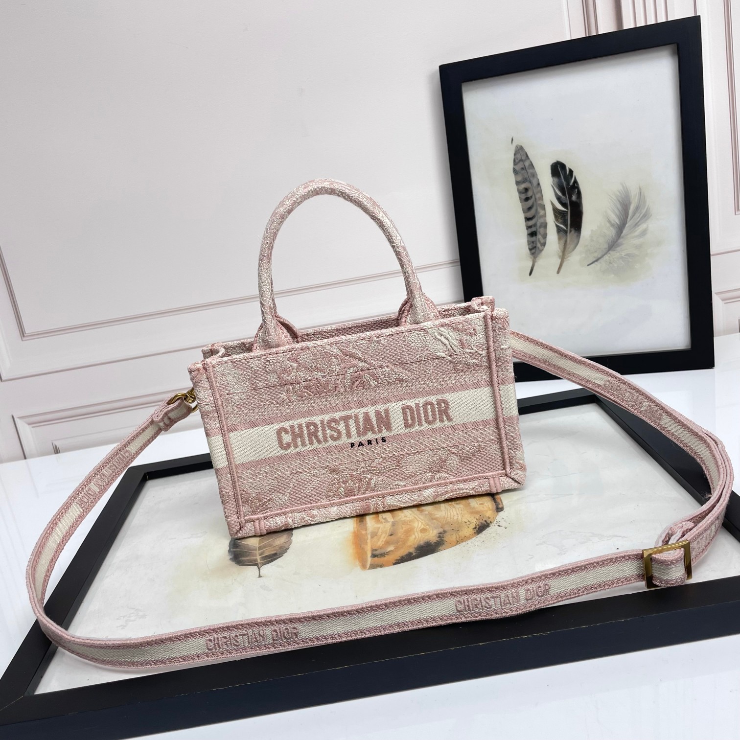 TOP Christian Dior Book Tote Bag Tiger Mini 21.5x13x7.5cm - 3 Color