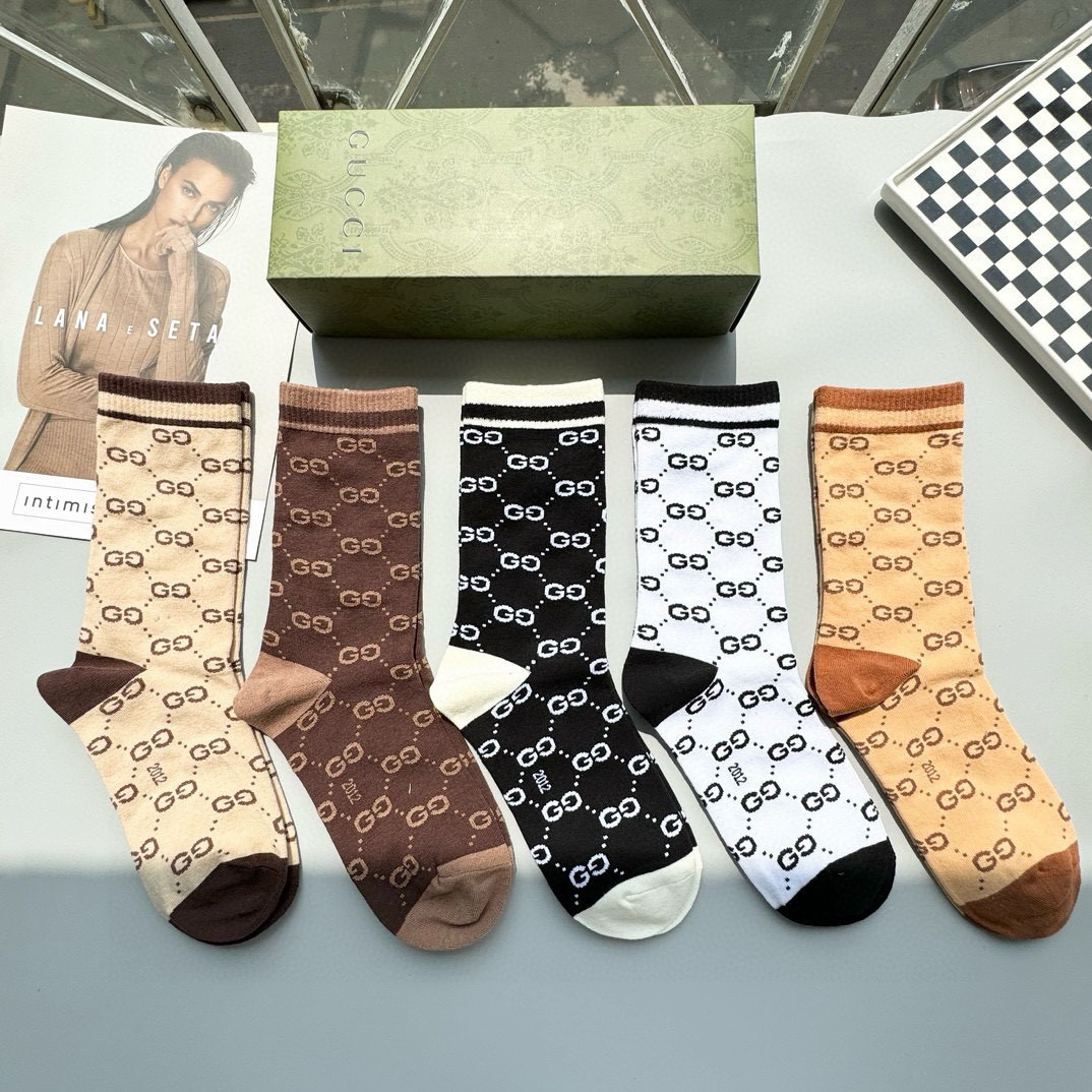 TOP GUCCI Socks - 5 Pieces as a Set