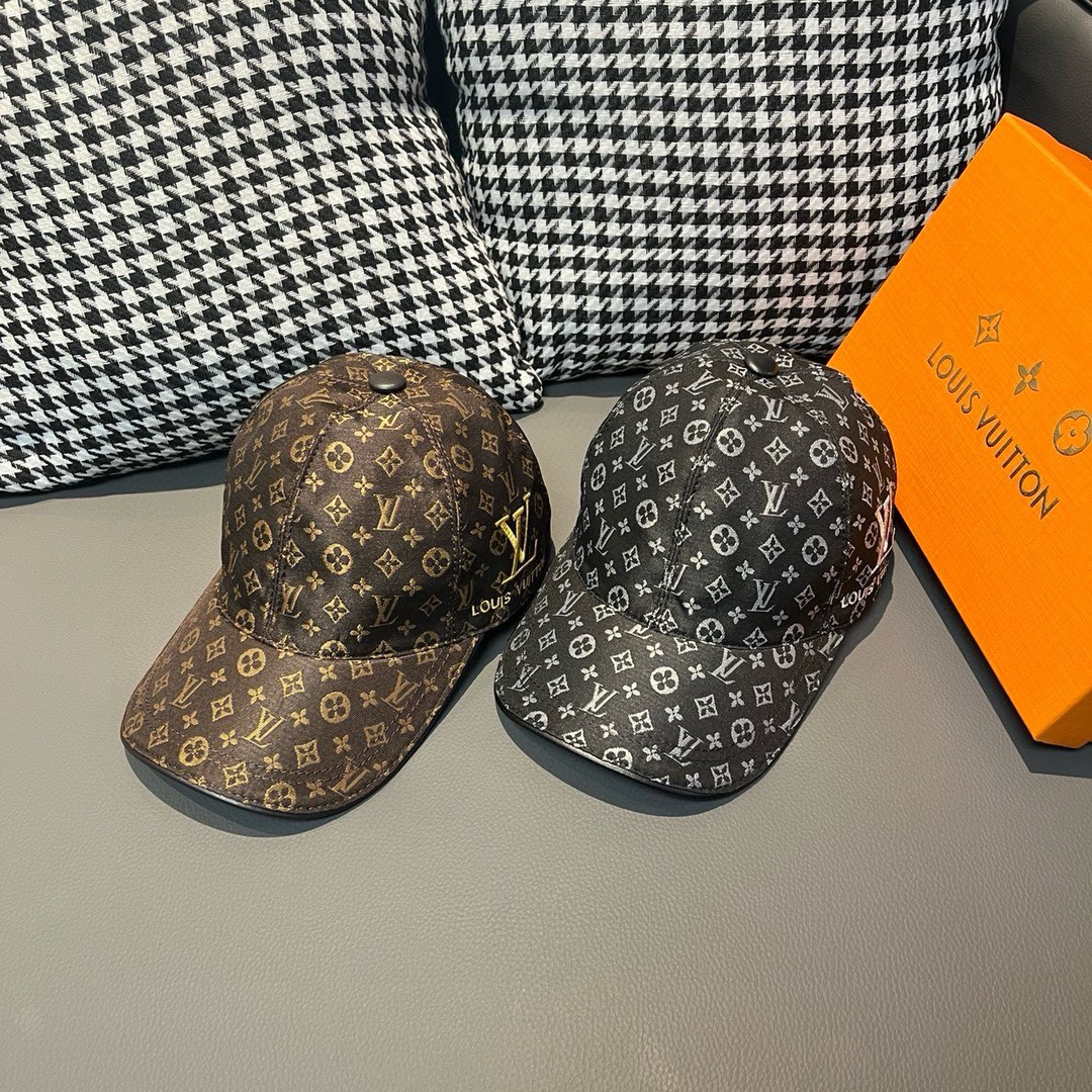 TOP Louis Vuitton LV Monogram Baseball Cap - 2 Colors