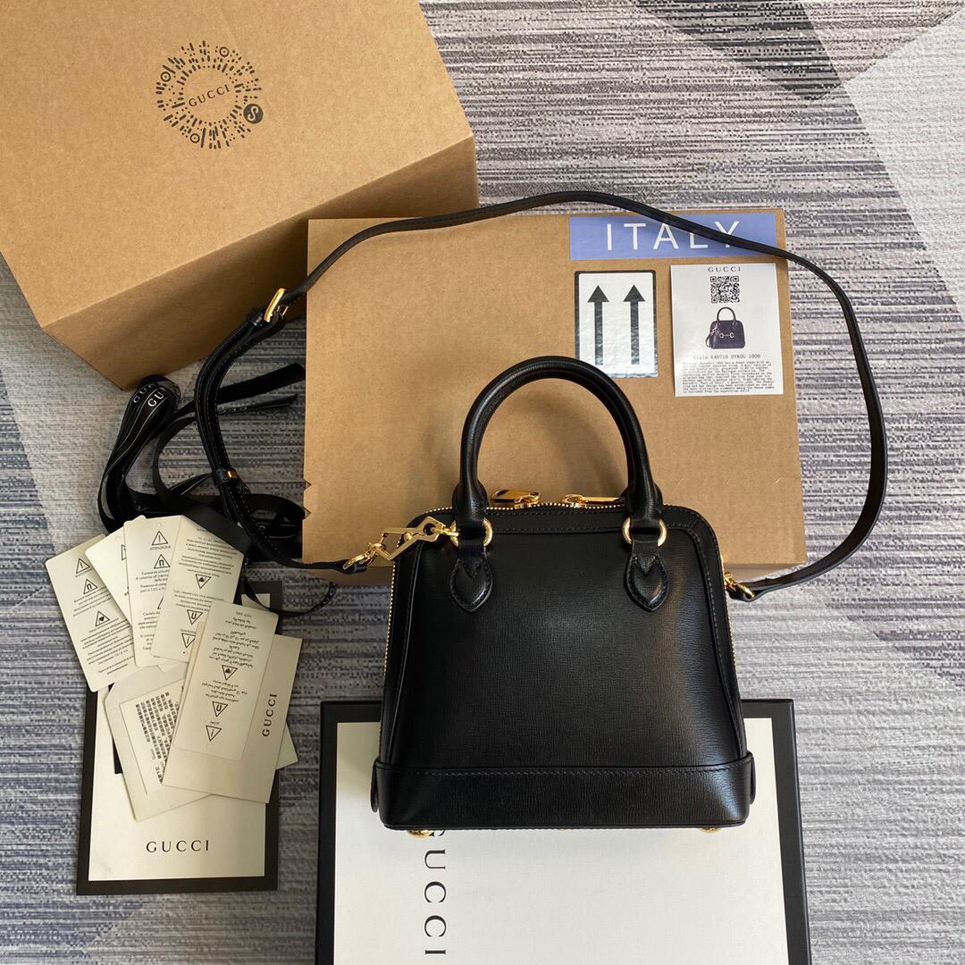 TOP GUCCI Horsebit 1955 Bag Top Handle Small - BLACK