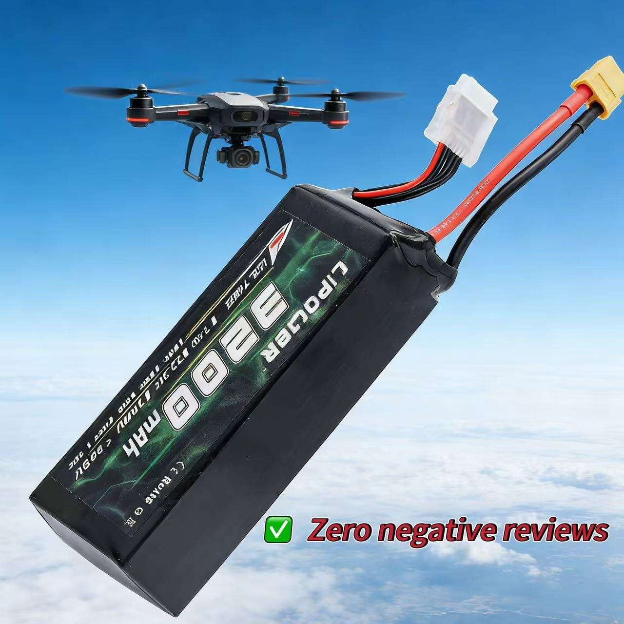 High capacity 3200mAh 22.2V lithium polymer battery pack - lipowbattery