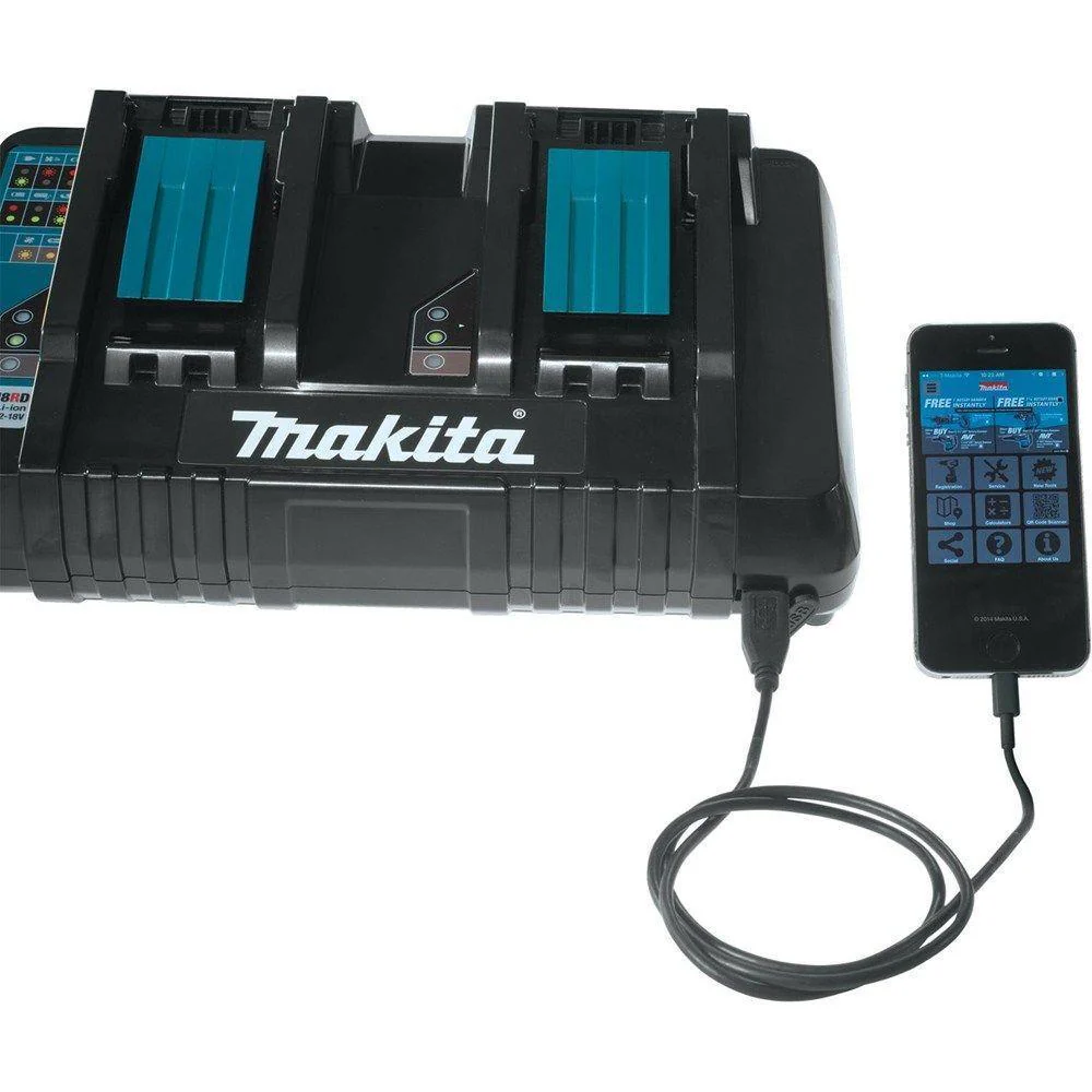 DC18RD 18V Lithium-Ion Dual Port Rapid Optimum Charger with USB Port