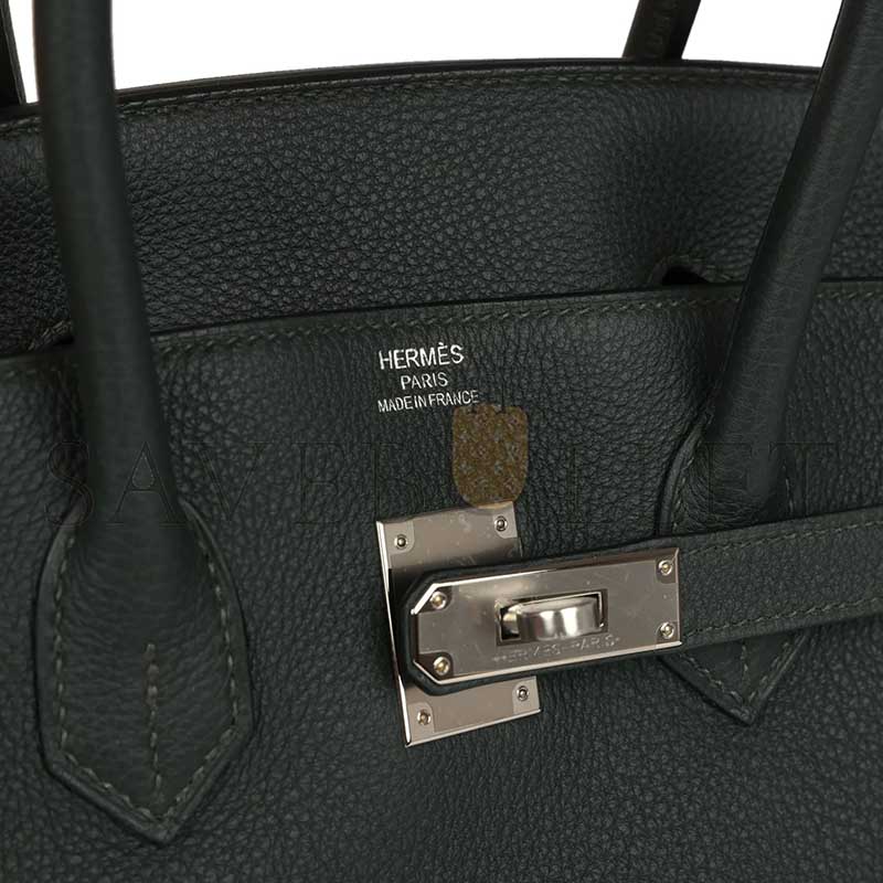 HERMÈS BIRKIN 35 VERT FONCE TOGO PALLADIUM HARDWARE (35*25*18cm)