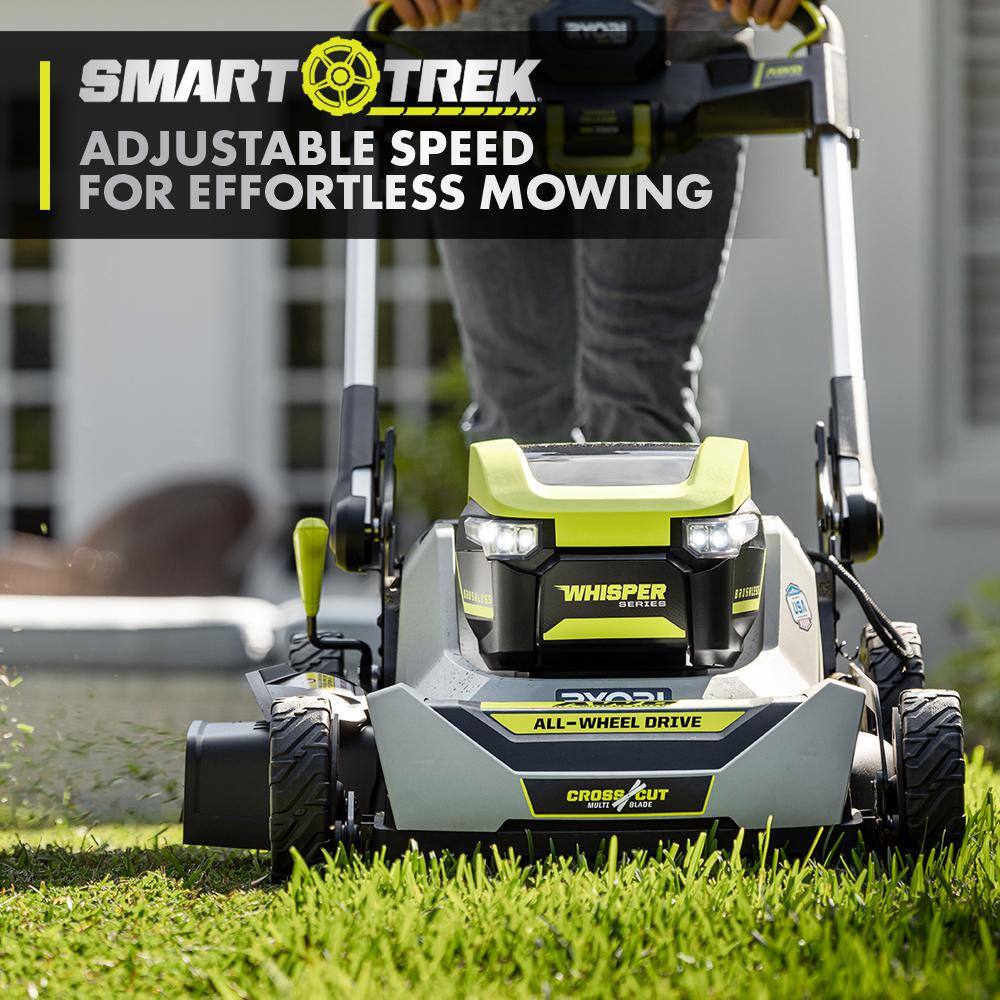 40V HP Brushless Whisper Series 21. in Walk Behind Self-Propelled All Wheel Drive Mower - (2) 6.0 Ah Batteries & Charger