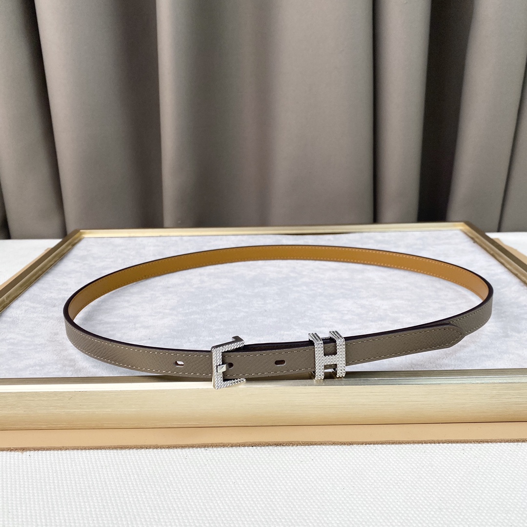 TOP HERMES Calf Leather Belt 1.5cm - 2 Colour