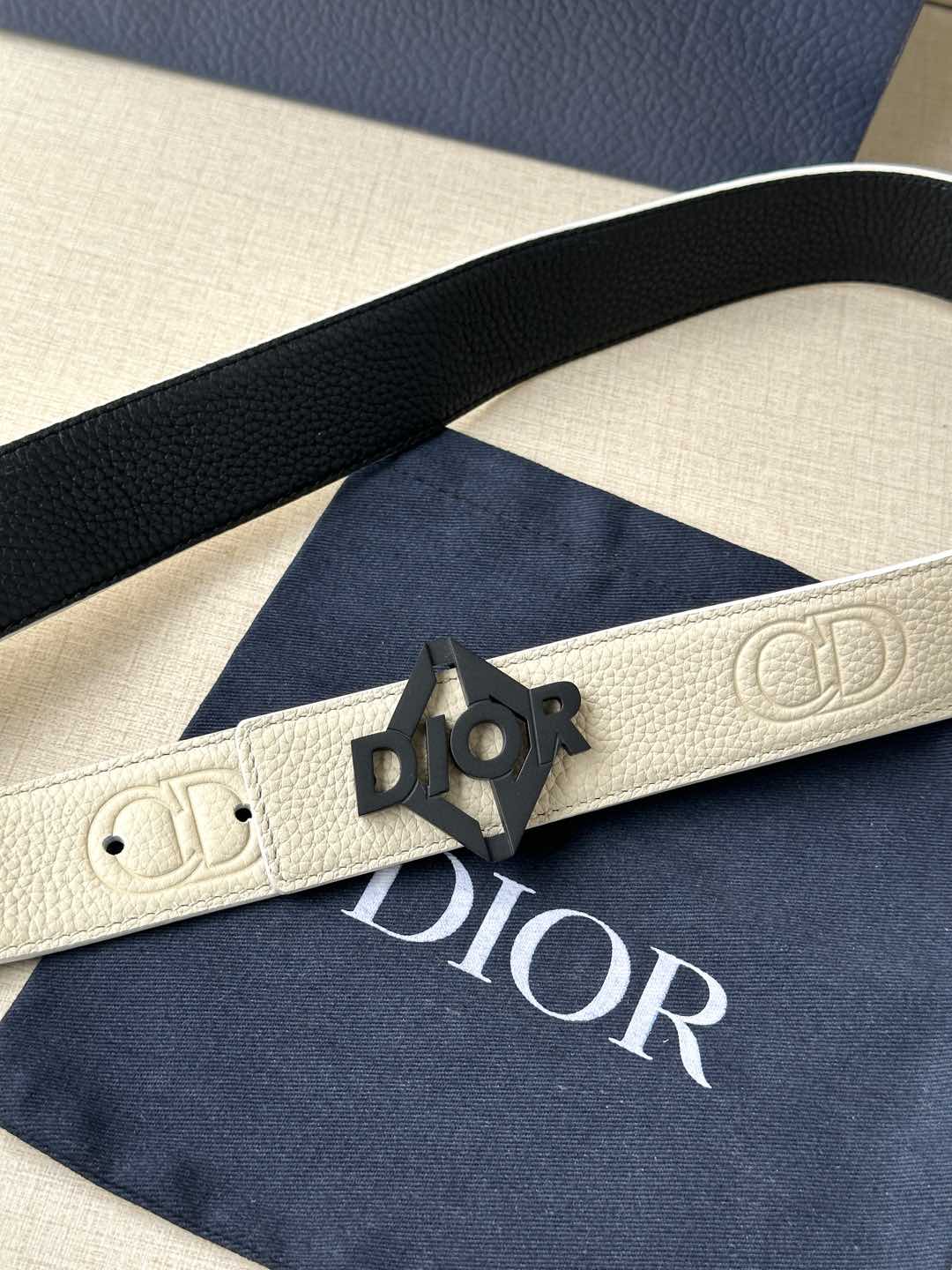 TOP Christian Dior Reversible Belt Calfskin - 3.5cm