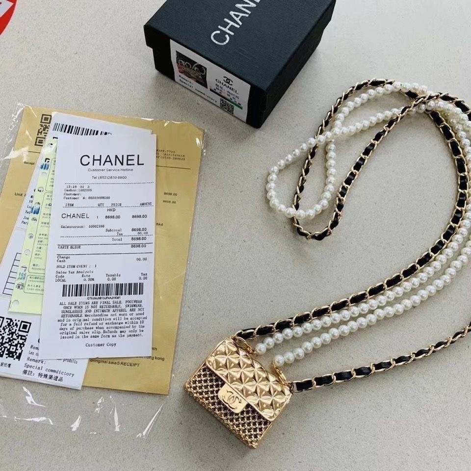TOP CHANEL Mini Box Bag - Silver/Gold
