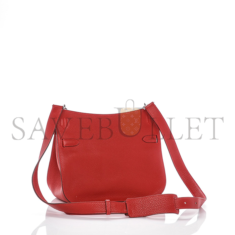 HERMÈS TAURILLON CLEMENCE JYPSIERE 28 ROUGE CASAQUE (28*22*12cm)