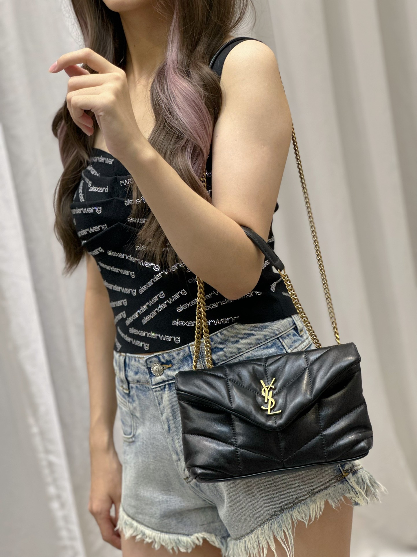 TOP Yves Saint Laurent YSL LouLou Puffer Double Chains Bag Small - 7 Colors