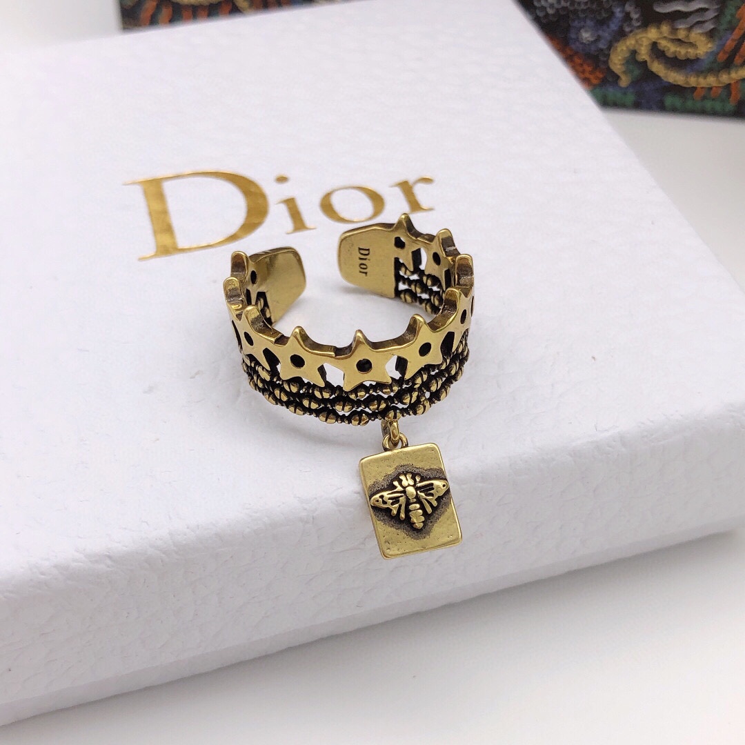TOP Christian Dior Vintage Star Bee Rings - Brass