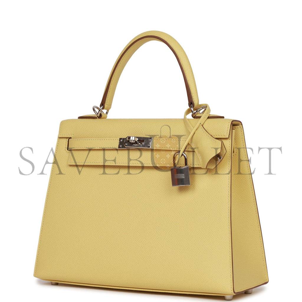 HERMES KELLY 25 EPSOM PALLADIUM HARDWARE (25*17*7cm)