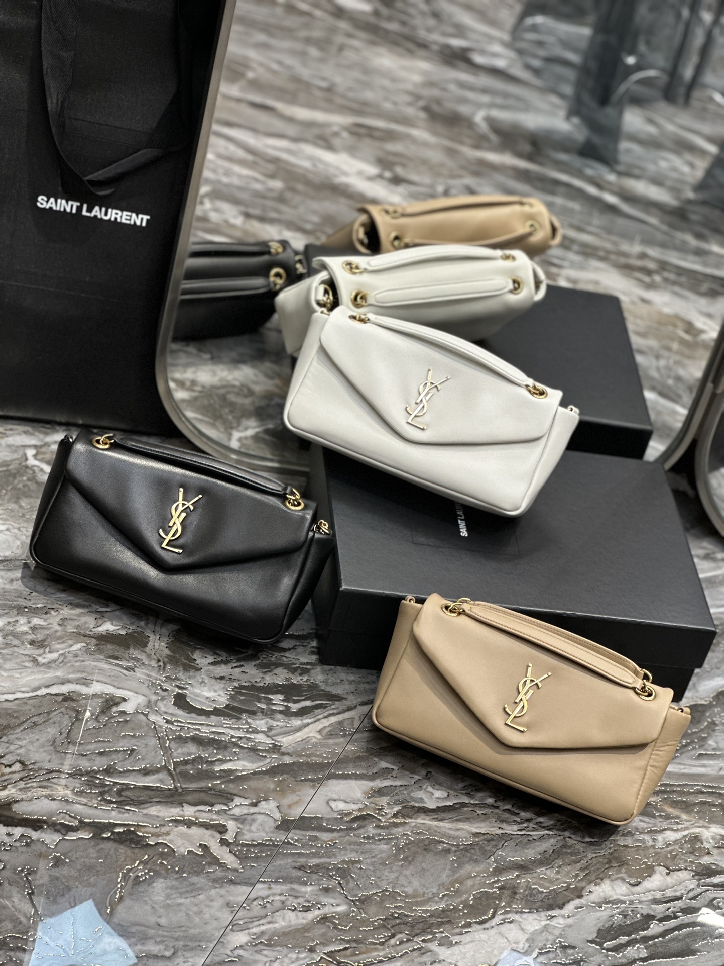 TOP Yves Saint Laurent YSL Sheepskin Chain Bags 26×14×7cm - 3 Colors&GHW