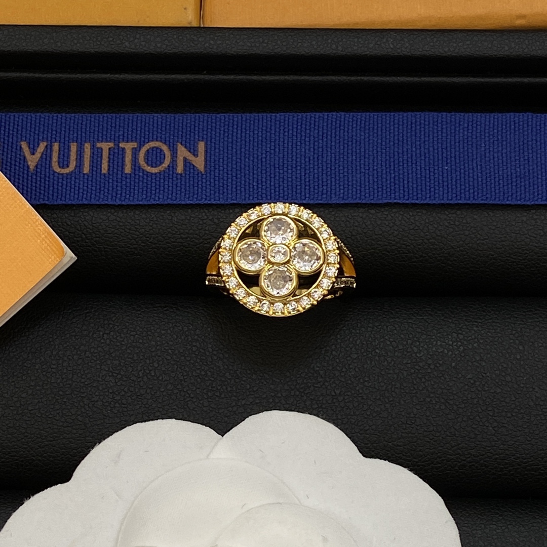 TOP Louis Vuitton LV Diamond Open Ring - 3 Colors