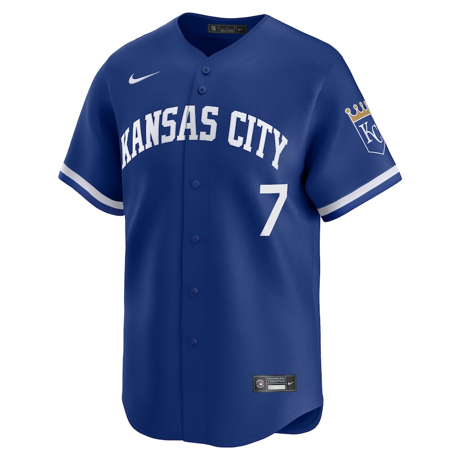 Men's Kansas City Royals Bobby Witt Jr. #7 Royal Alternate Cooperstown Collection Replica Player Jersey