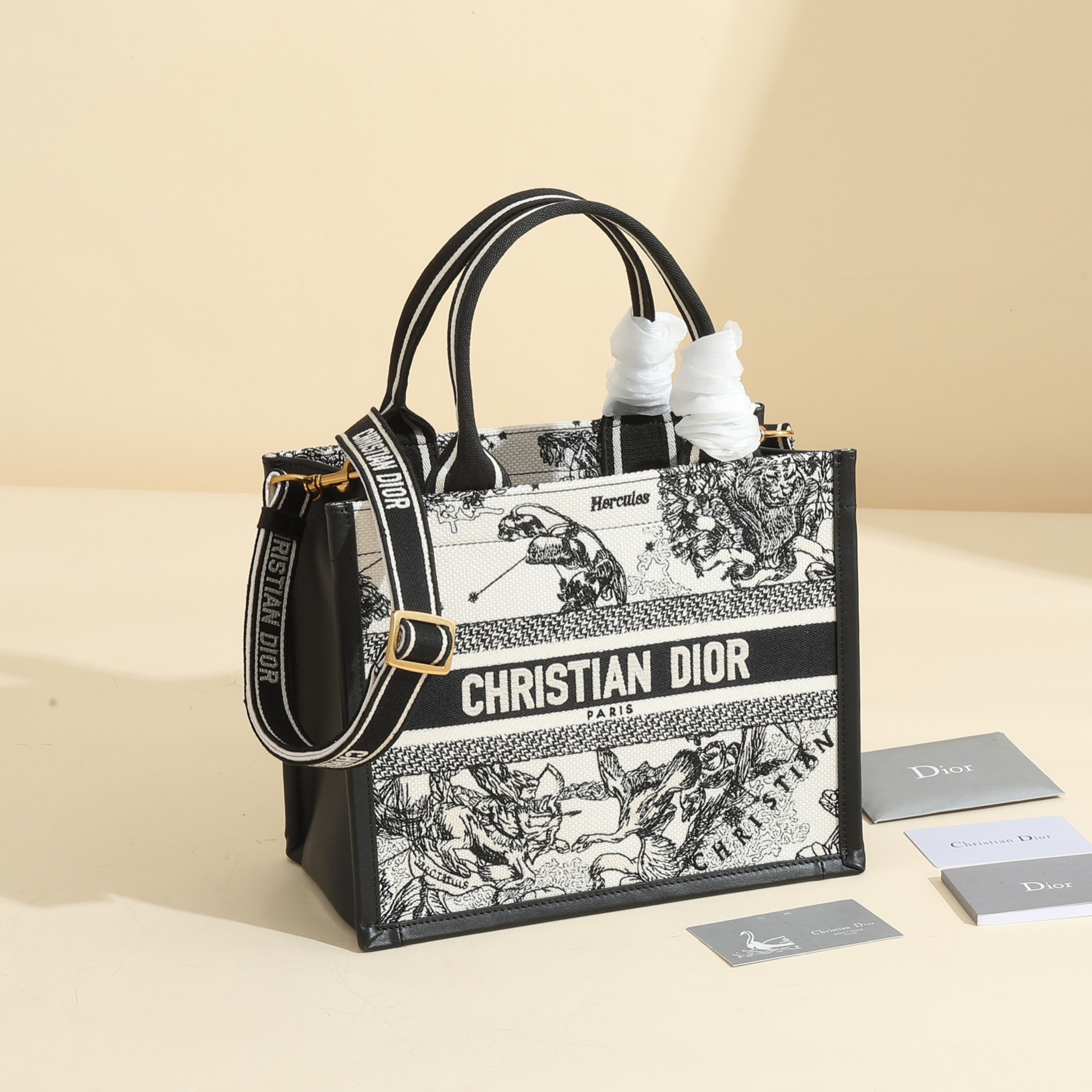 TOP Christian Dior Book Tote Bag Constellation 26.5x21x14cm/36x27x16.2cm - Off White