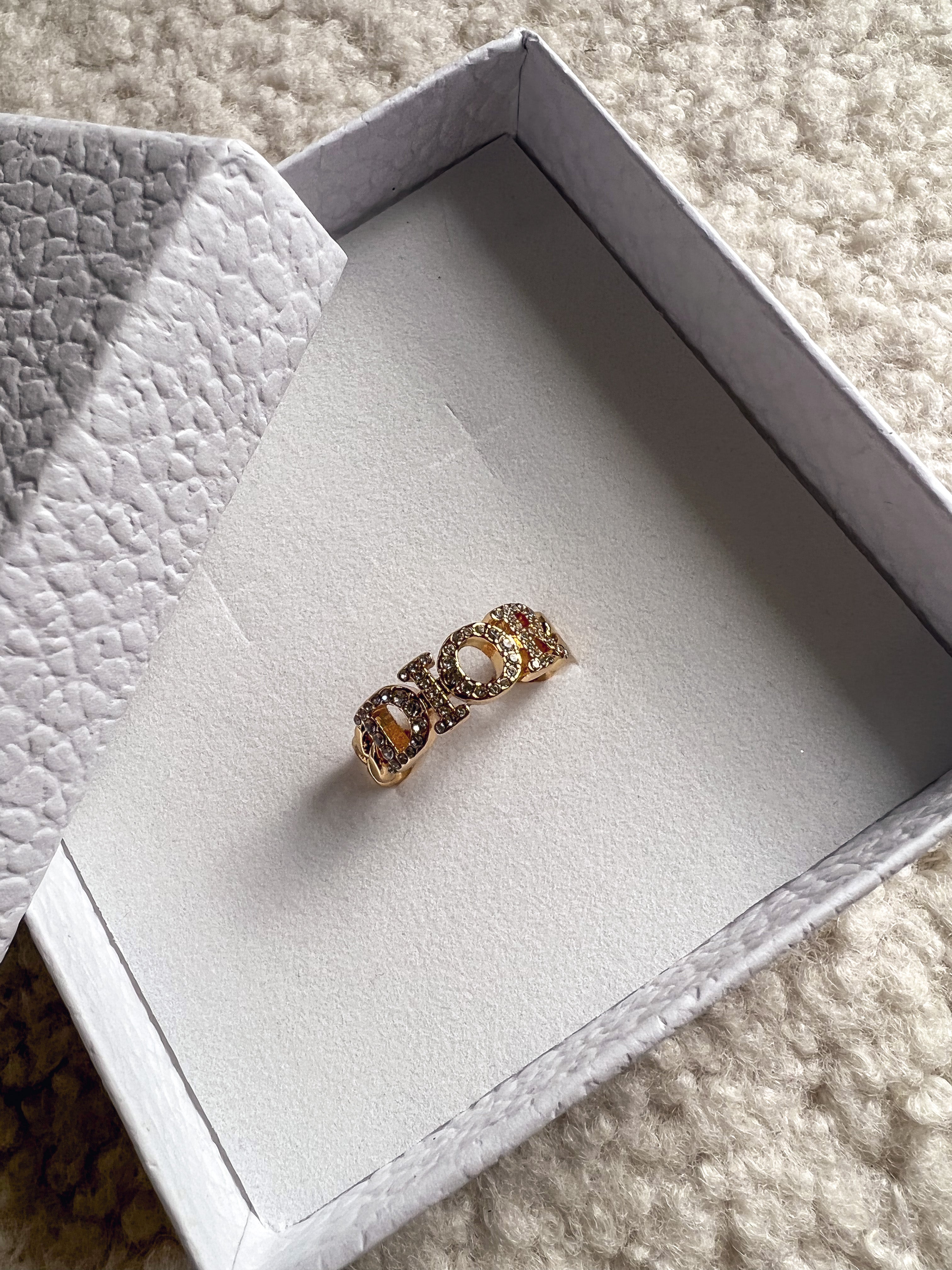 TOP Christian Dior Evolution Ring Gold-Finish and White Stones