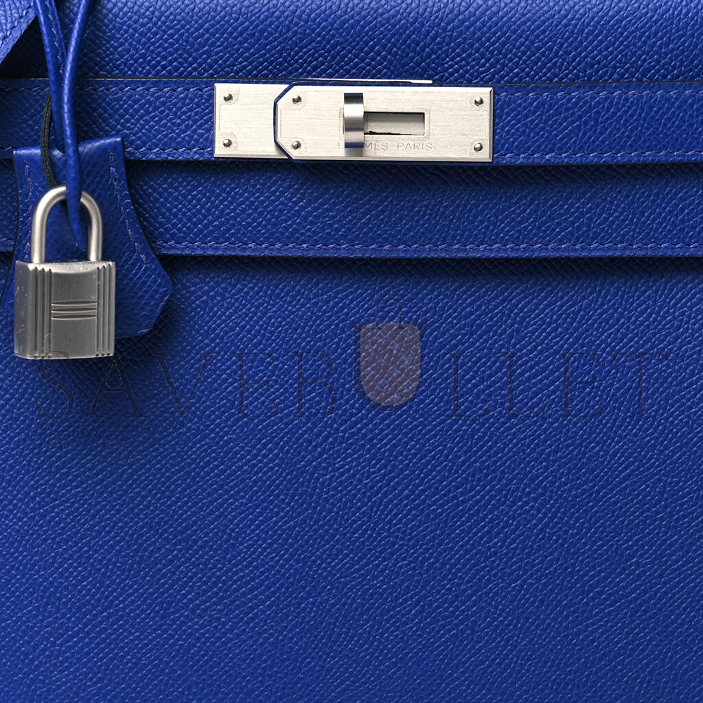 HERMÈS EPSOM KELLY SELLIER 28 BLEU ELECTRIQUE (28*22*10cm)