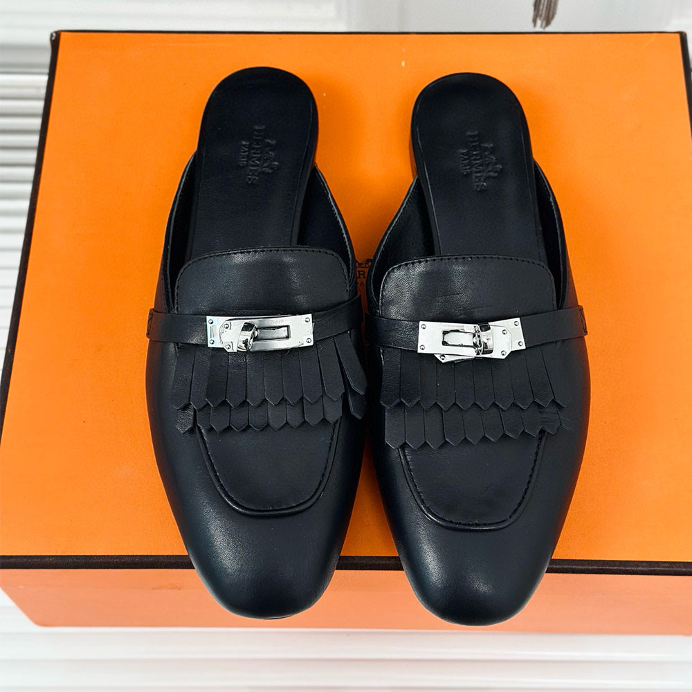 Hermès Oz  Leather is Comfortable Sandals Slide（Replica）
