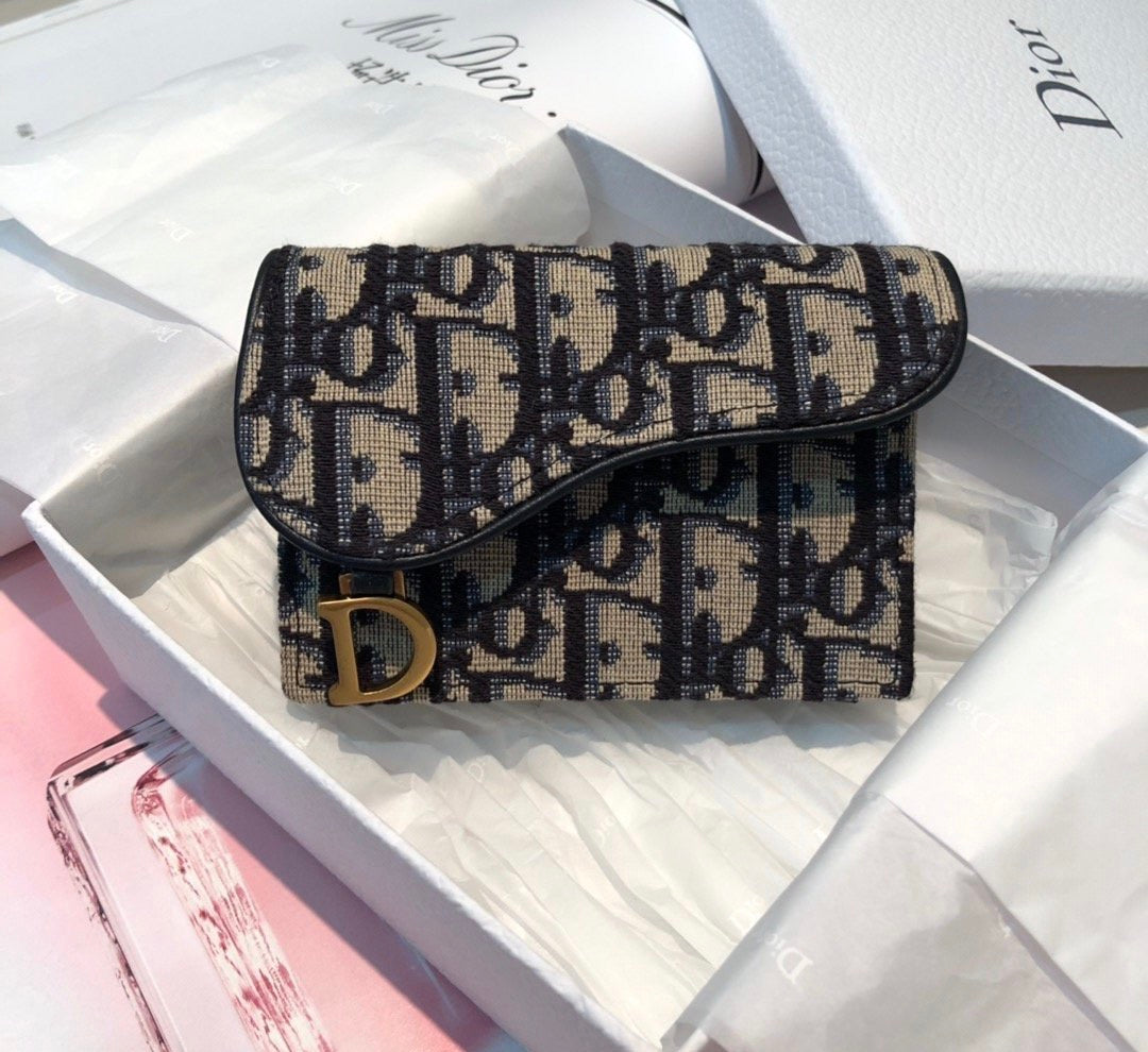 TOP Christian Dior Saddle Lotus Wallet