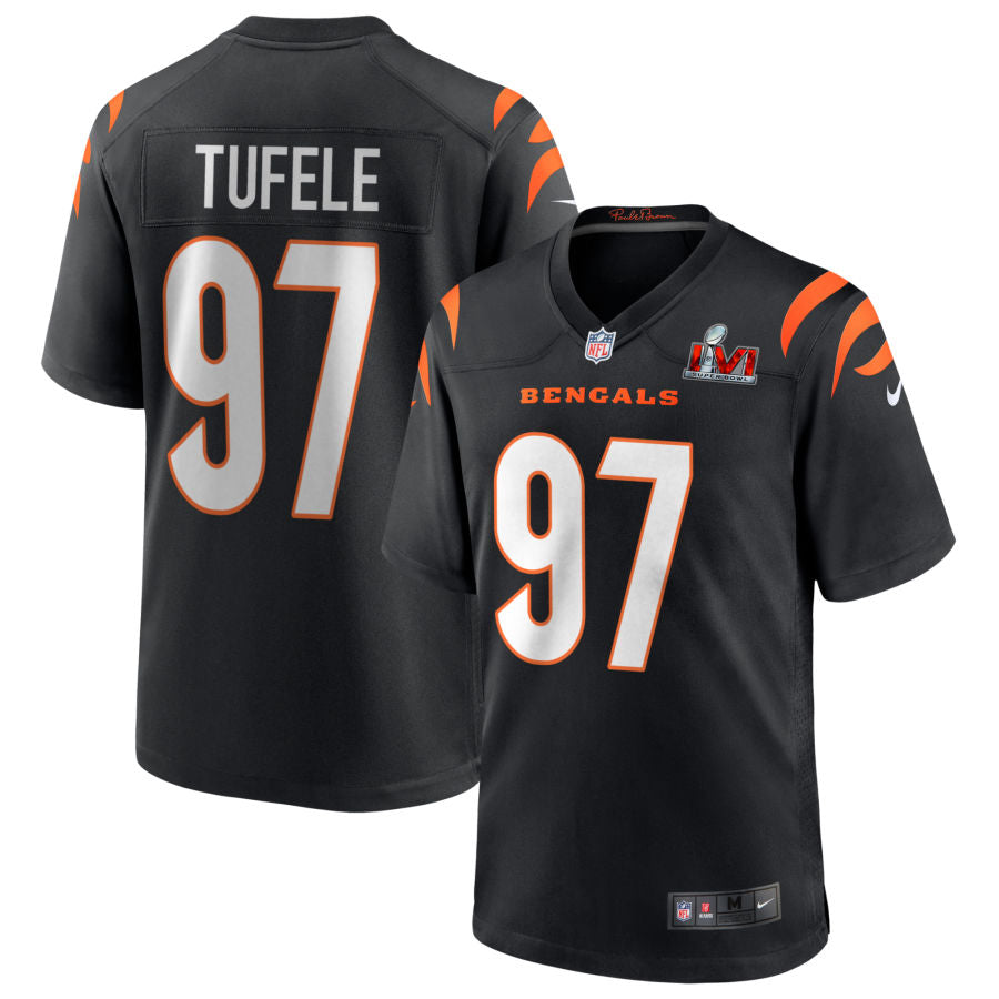 Jay Tufele Cincinnati Bengals  Super Bowl LVI Game Jersey - Black