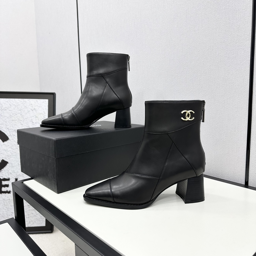 TOP CHANEL High Heel Short Boots - 3 Color