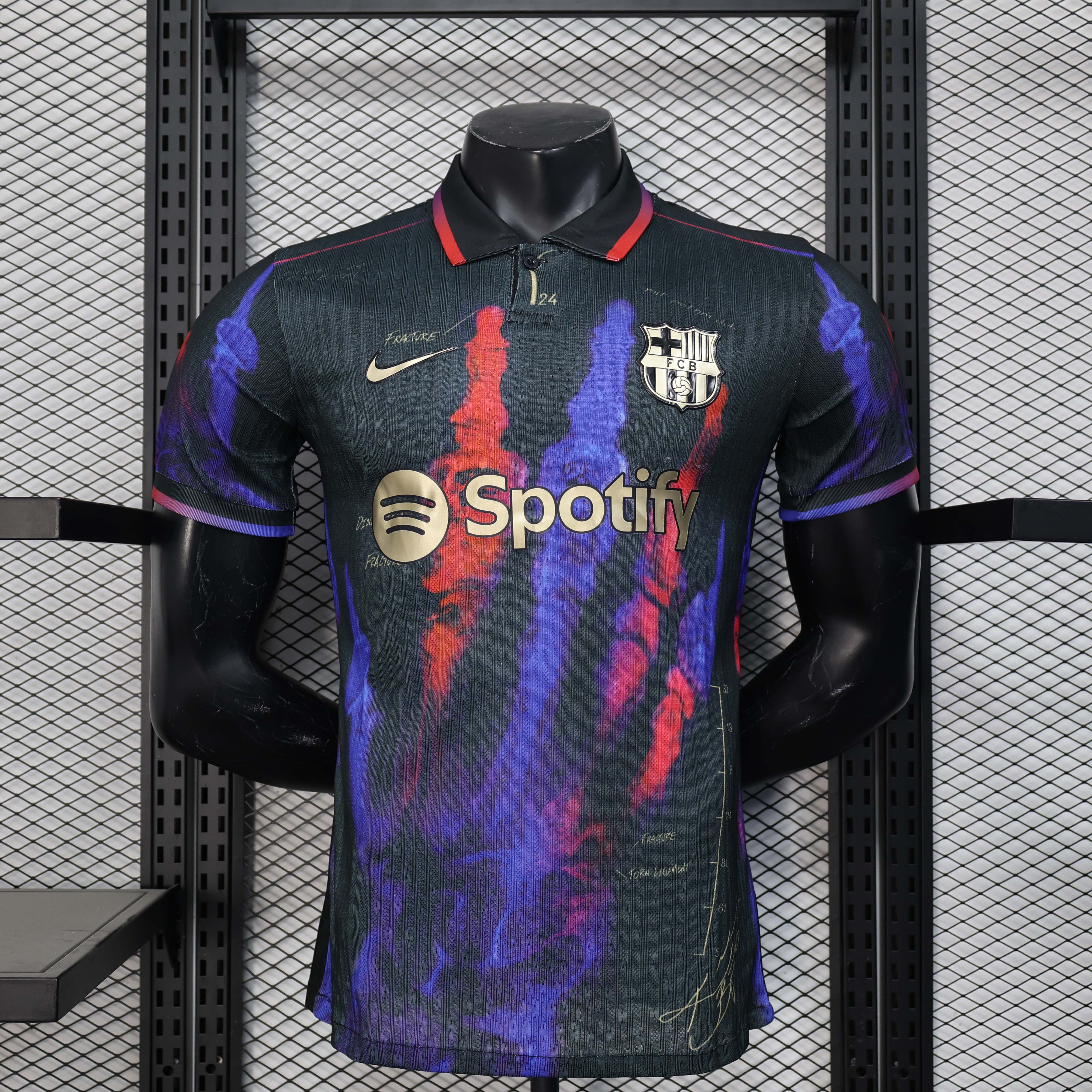 2025/2026 Player Version Barcelona Special Edition Black and blue Football Shirt 1:1 Thai Quality