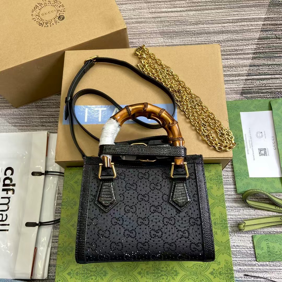 TOP GUCCI G*G Diana Tote Bag 20x16x10cm - Black