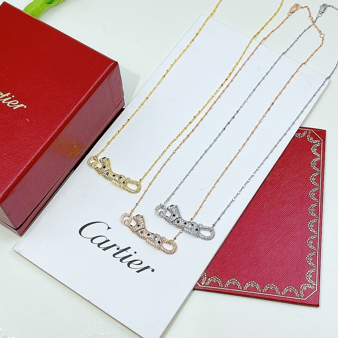 TOP Cartier Fully-Jewelled Leopard  Necklace - 3 Colors