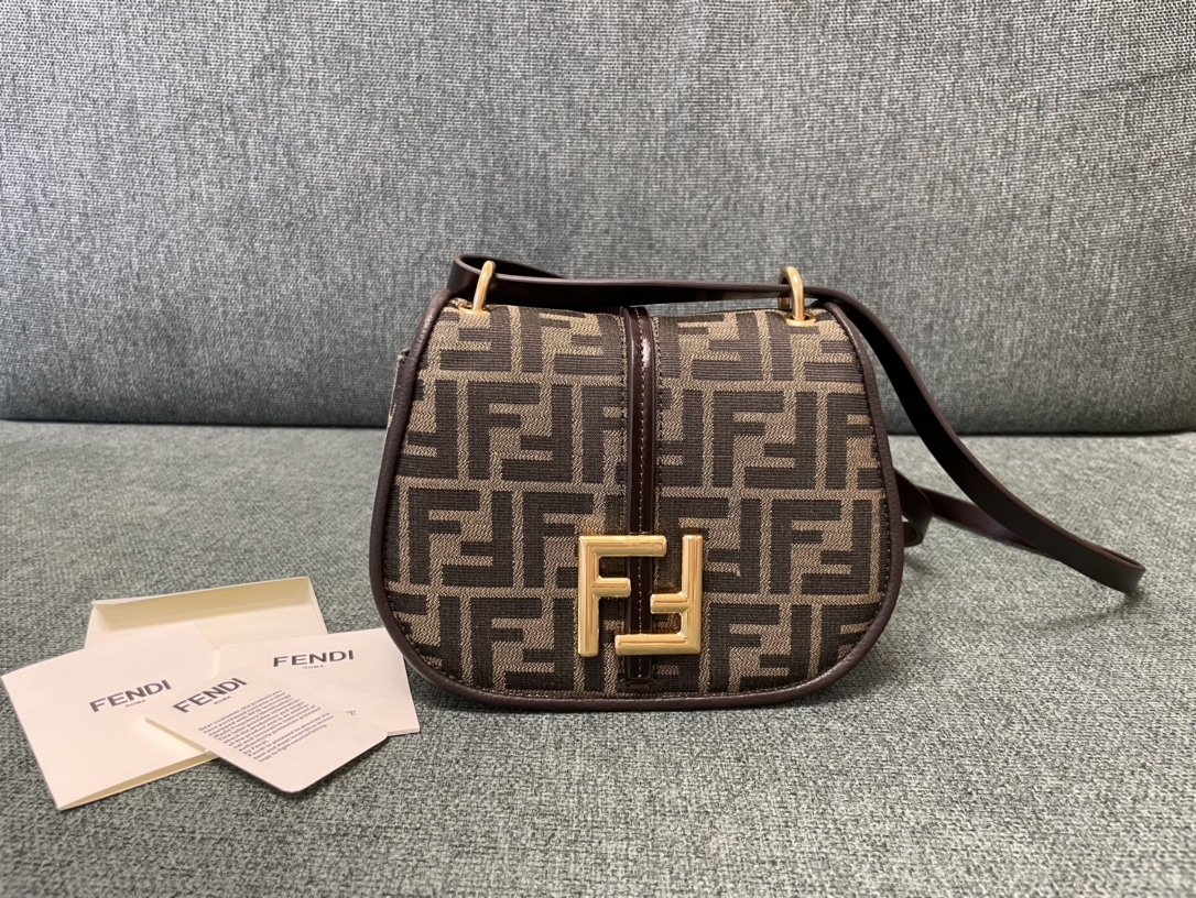 TOP FENDI C'Mon Bags - 2 Sizes - Brown&GHW