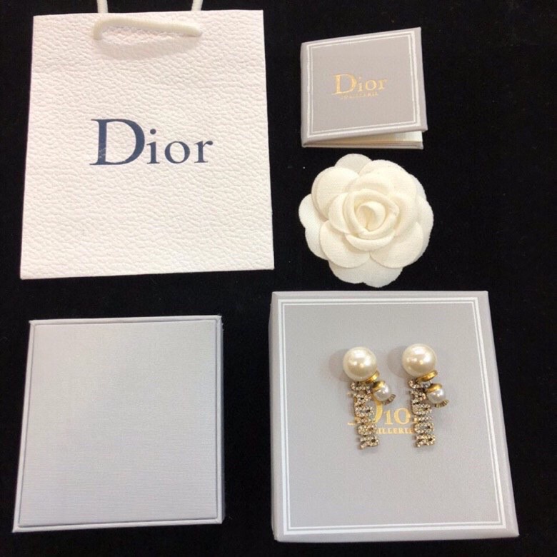 TOP Christian Dior vintage gold finish earrings - Gold