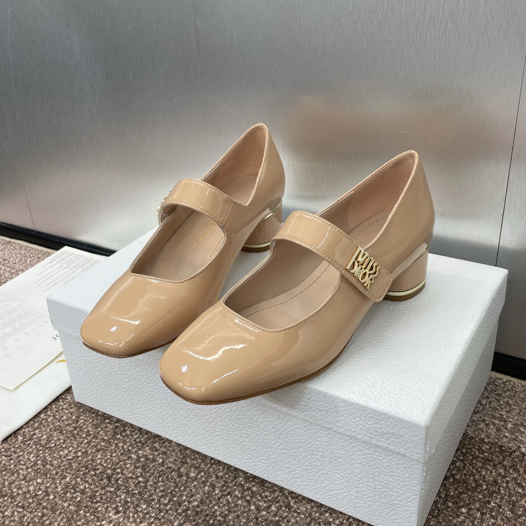TOP Christian Dior MISS DIOR Chunky Heel Square Toe Mary Jane Shoes - 3 Color