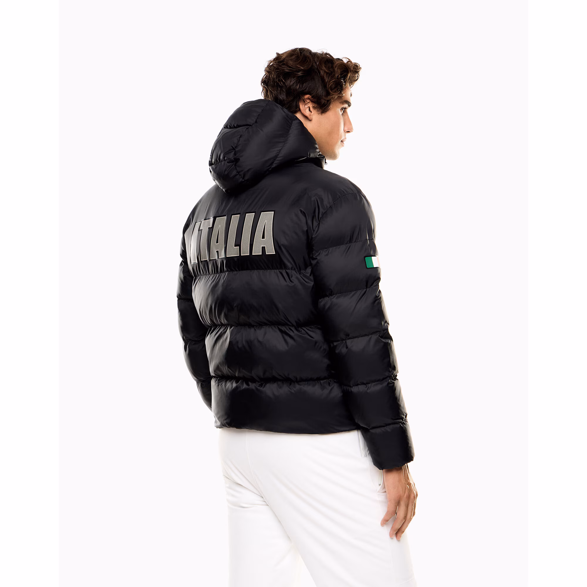 Team Italy EA7 Emporio Armani Puffer Jacket - Black