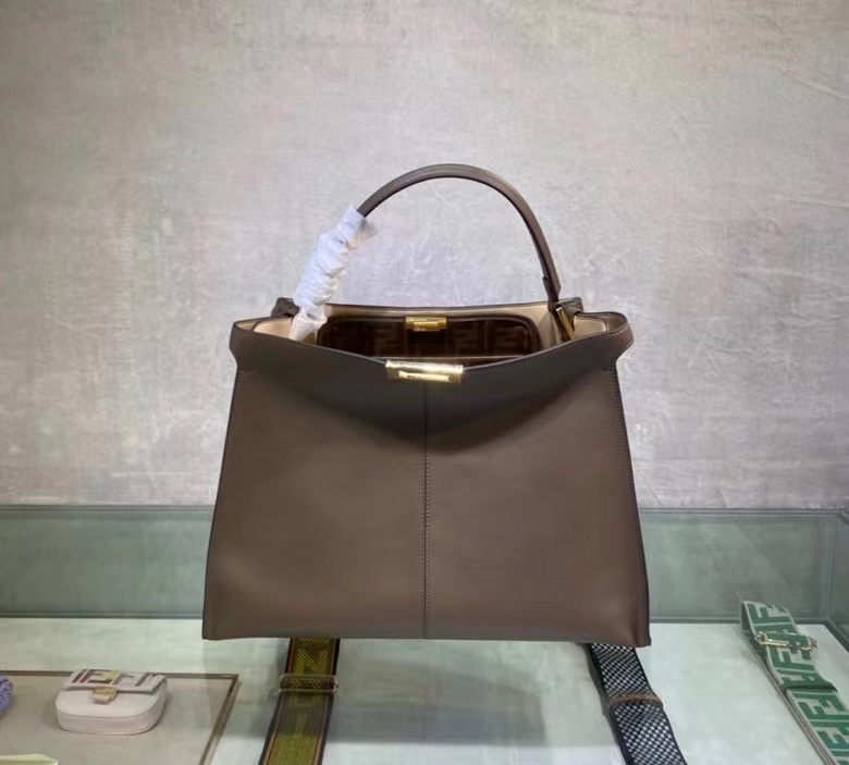 TOP FENDI Medium Peekaboo X-Lite Handbag - 42 CM - Dark Grey