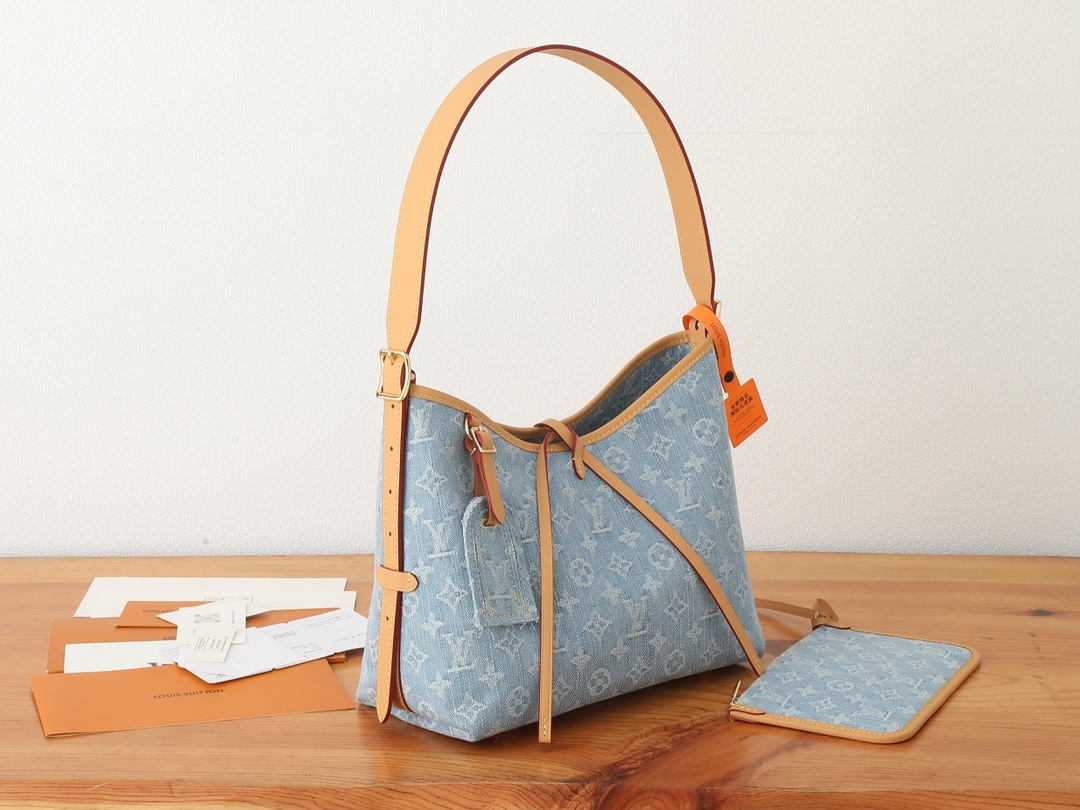 TOP Louis Vuitton LV By The Pool Monogram Denim Carryall Bag 29x24x12cm - Denim Blue