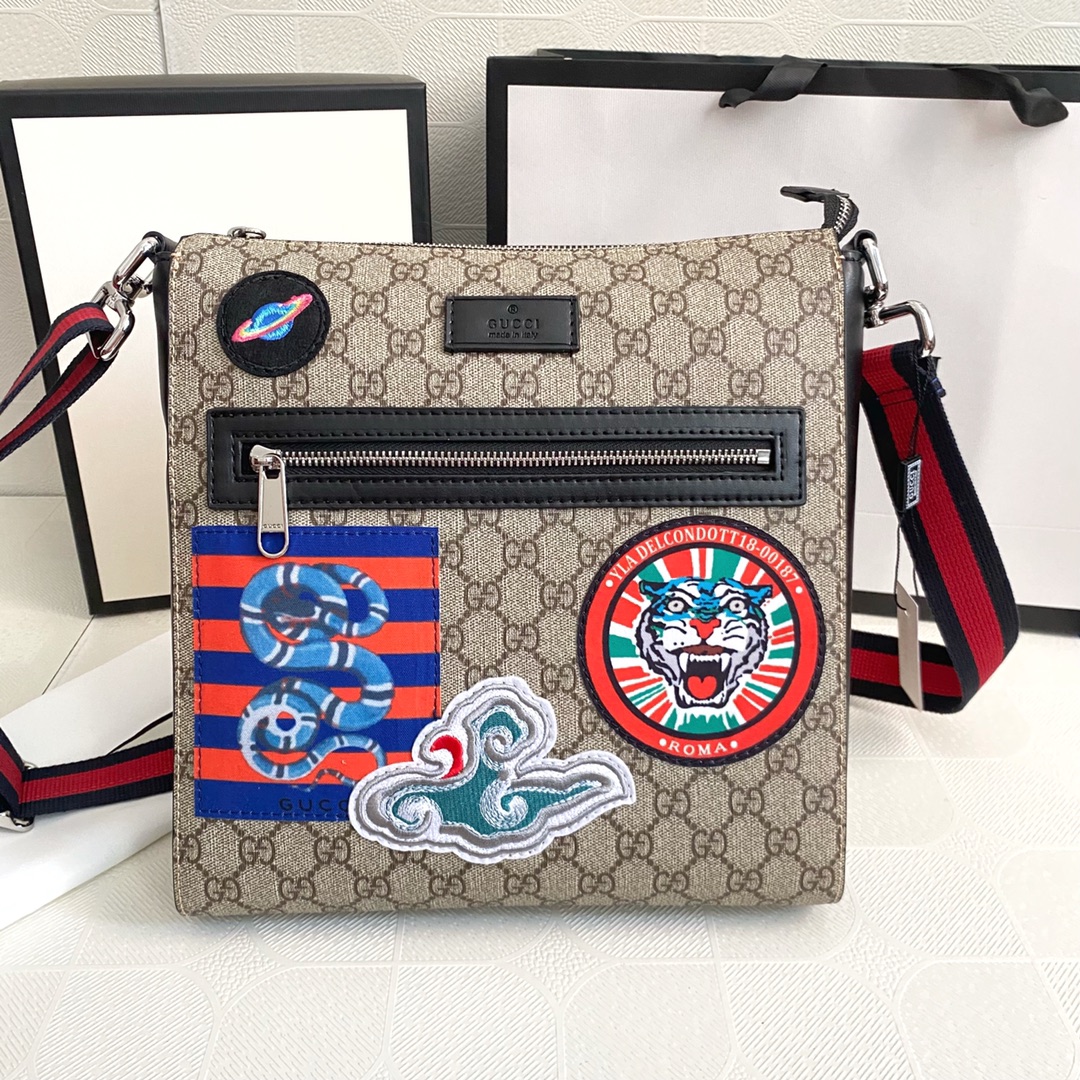 GUCCI Classic Canvas&Leather Crossbody Bag(Replica)