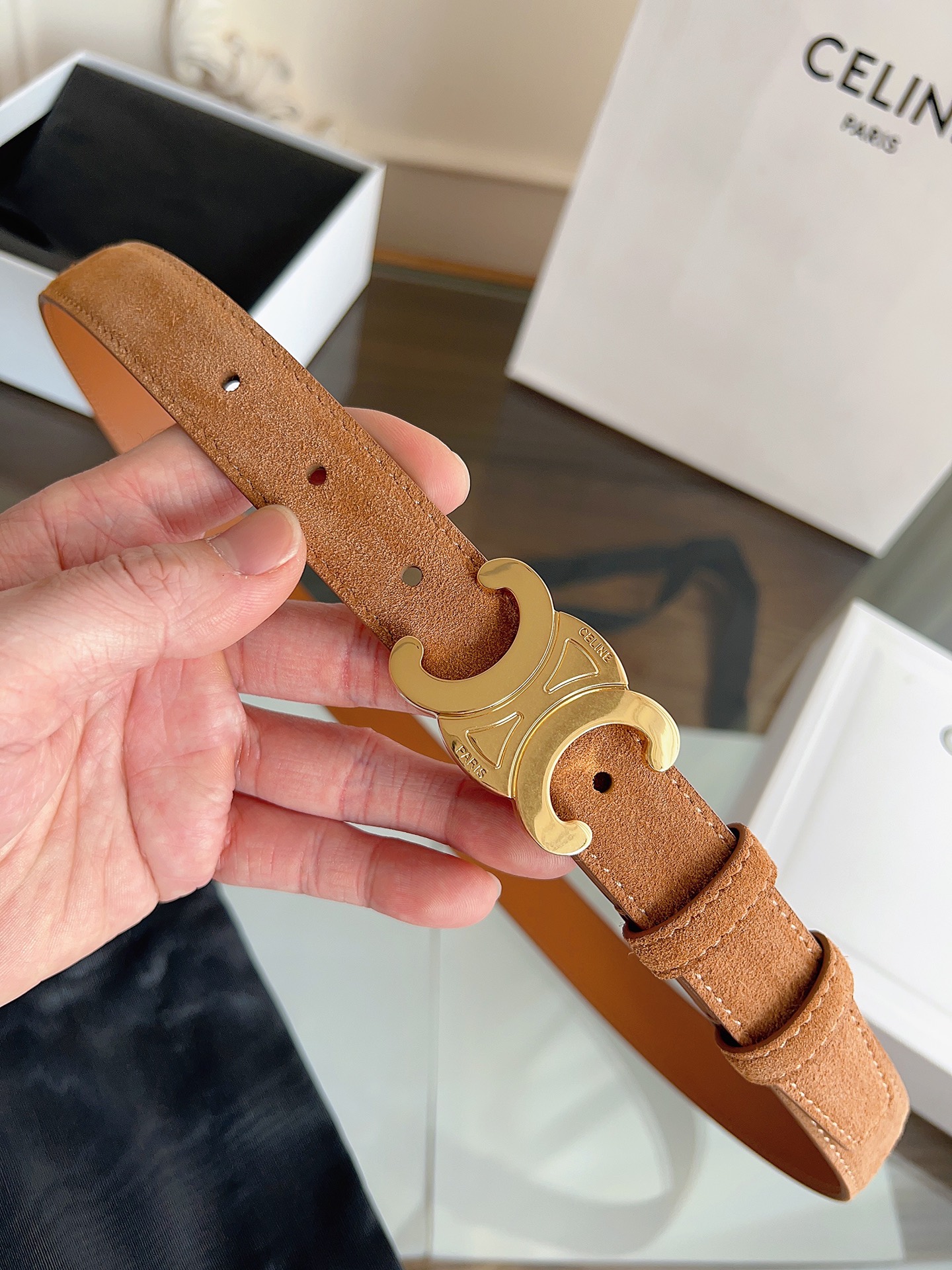 TOP Yves Saint Laurent YSL Suede Cowhide Belt - 2.5cm - 3 Colors