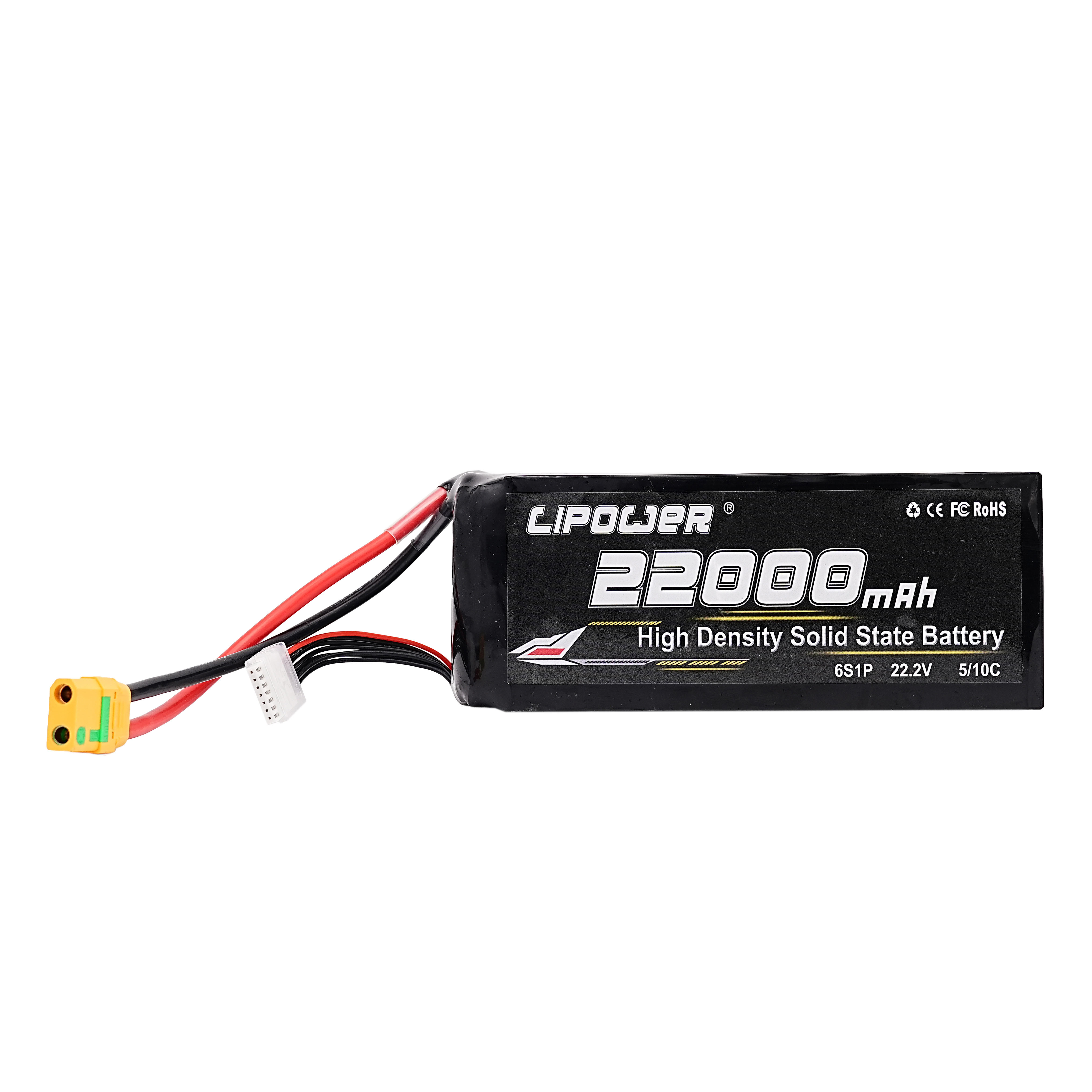 22-27Ah 10C 22.2V 6S High Energy Density Semi Solid State UAV Battery - lipowbattery