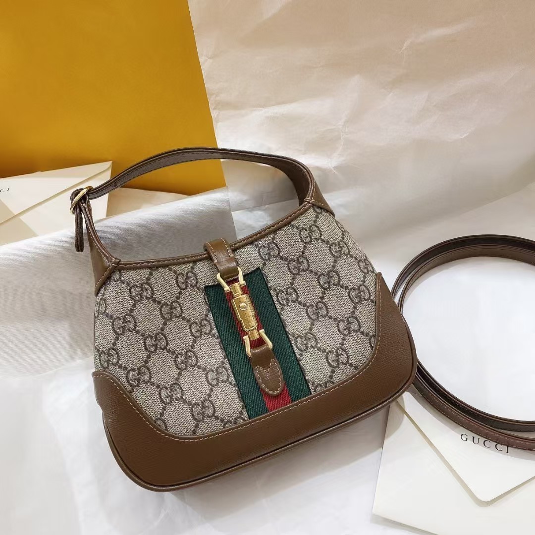 TOP GUCCI Jackie 1961 Tote Bag 19x13x3cm - Brown