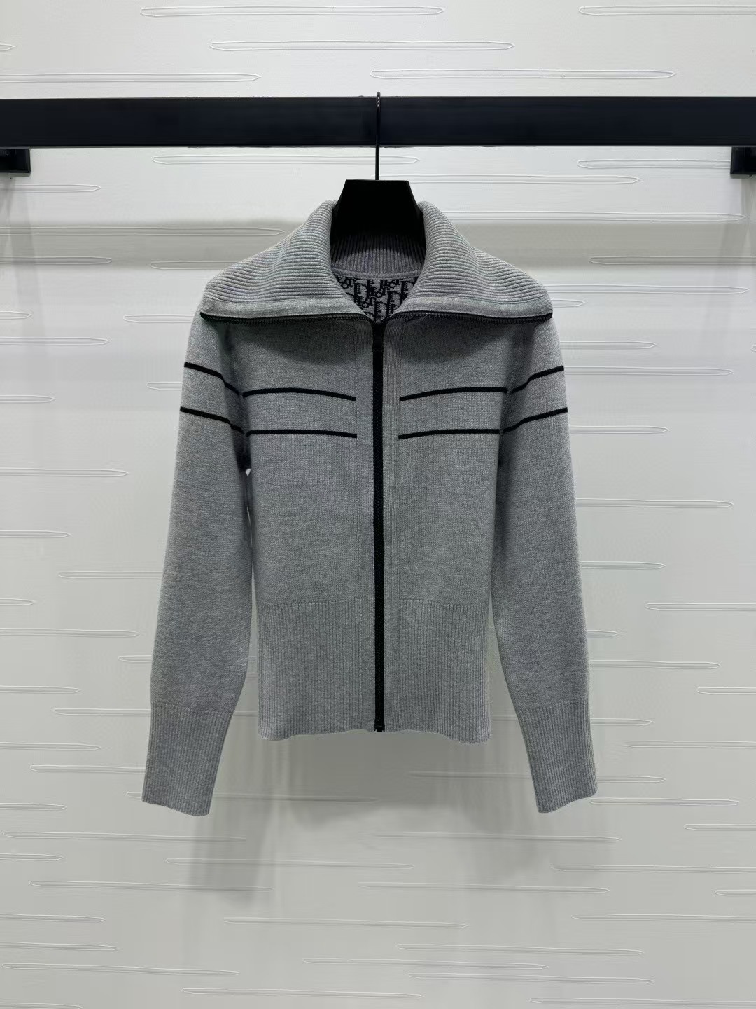 TOP Christian Dior Reversible (can be worn on both sides) Knit Coat - Gray