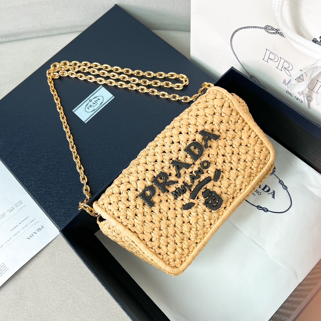 TOP PRADA Woven Chain Bag 20*13*7cm - 2 Colour