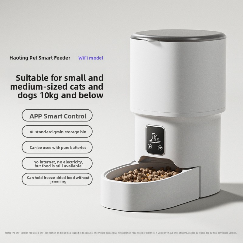 Smart Pet Automatic Feeder 4L Large Capacity Mobile Phone WiFi Interactive Cat Automatic Feeder Pet Supplies - PawPro UK