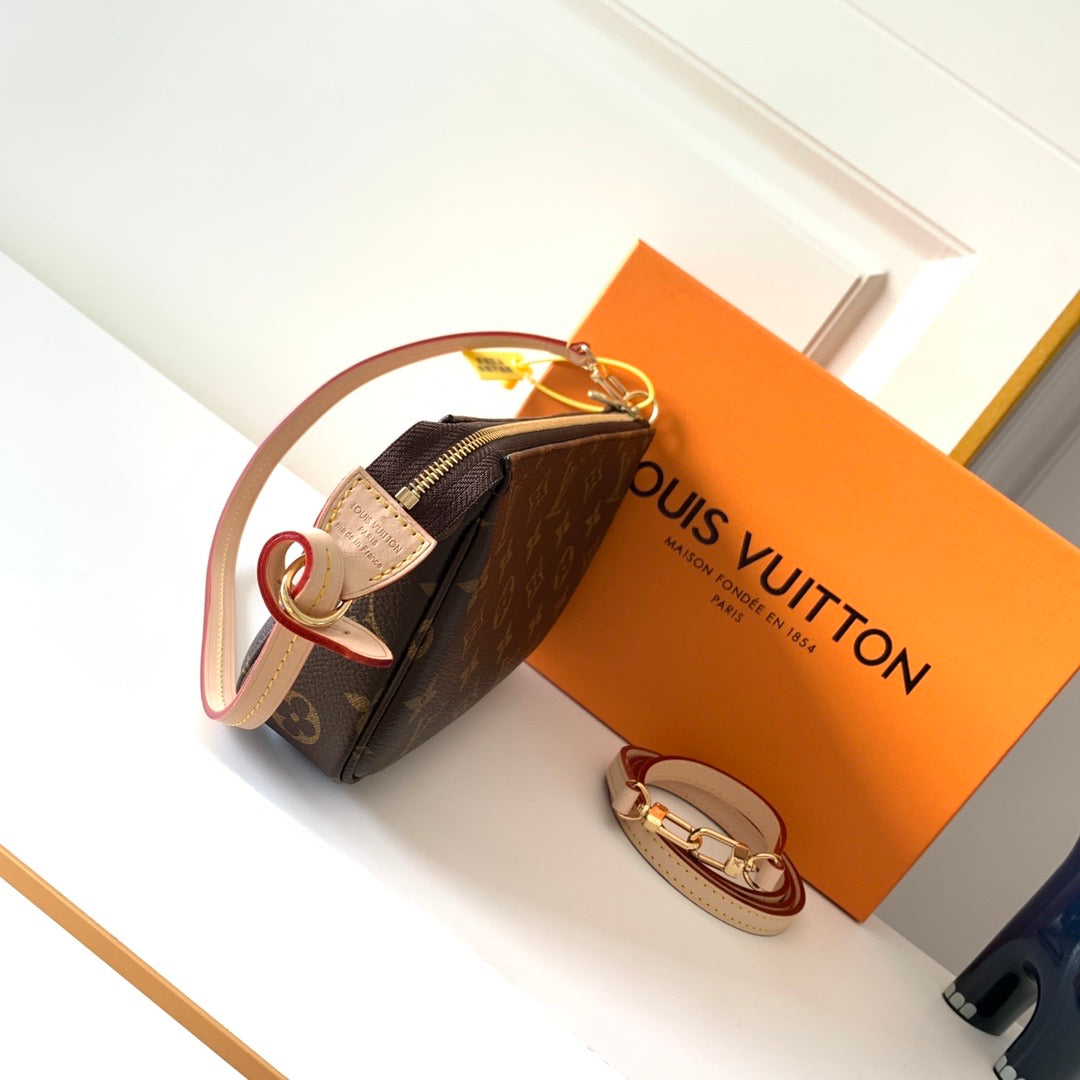 TOP Louis Vuitton LV LV Monogram Pochette Accessories 23.5x13.5x4cm-Brown