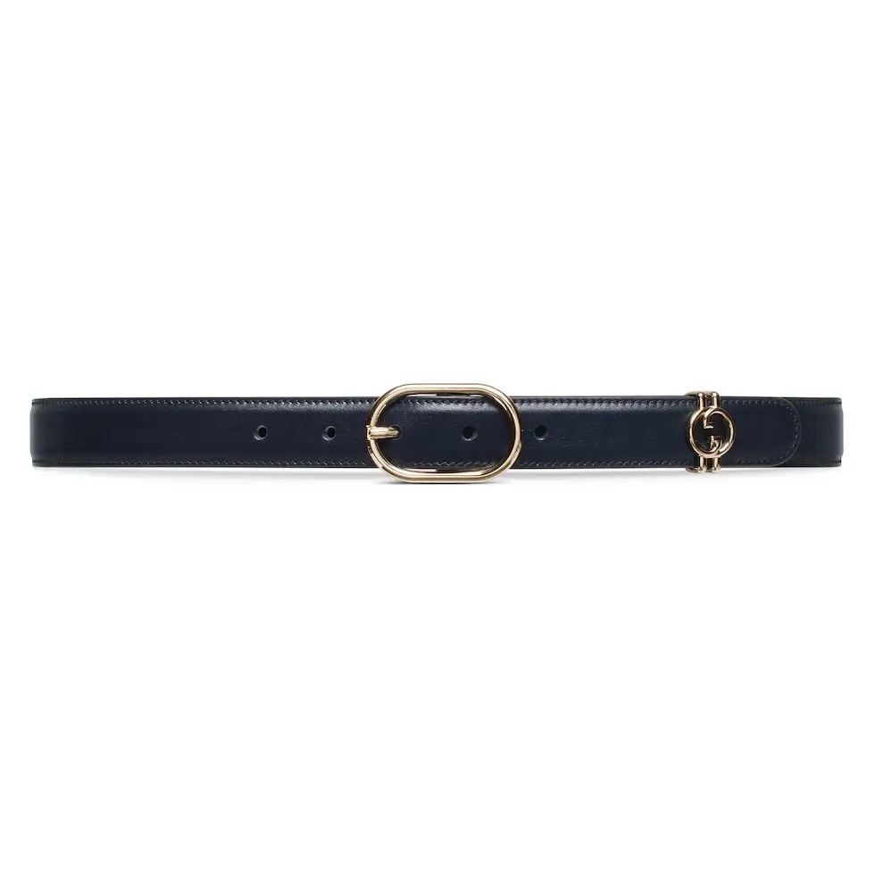TOP GUCCI Oval Belt Buckle Belt - Two Colors - 2.5cm