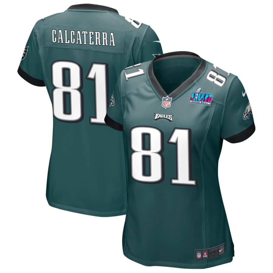 Grant Calcaterra Philadelphia Eagles  Women's Super Bowl LVII Game Jersey - Midnight Green
