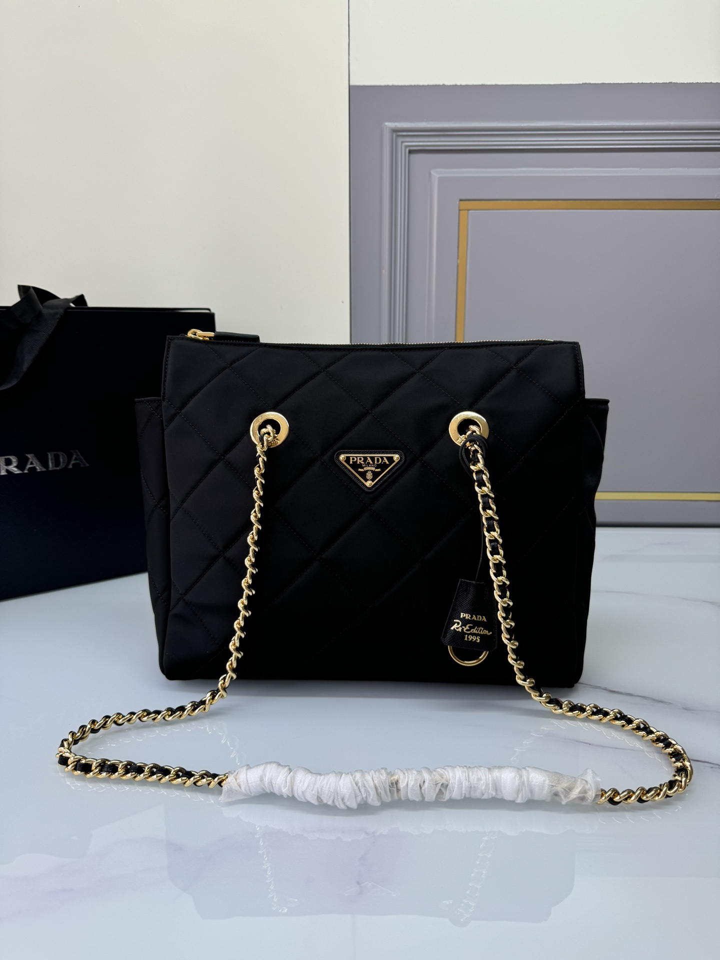 TOP PRADA Chain Ridge Wandering Bag 31*22*8cm - 2 Colour